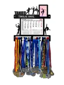 Kalendarze - Wieszak na medale TANIEC z kalendarzem i ramką na zdjęcie twoje imię dowolny tekst 391.1 - miniaturka - grafika 1