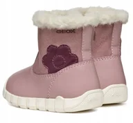 Śniegowce damskie - Geox Śniegowce Dziewczęce Różowe Na Zamek 22 Jtb - miniaturka - grafika 1