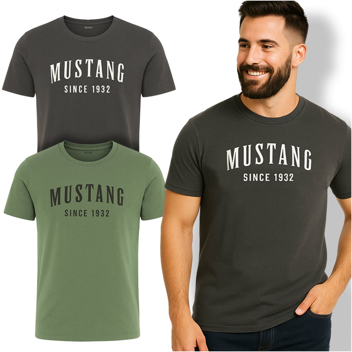 Mustang Zestaw Koszulek Męskich T-shirt Bawełna 2 sztuki 4260 Roz. XL