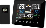 Stacje pogodowe - Stacja pogodowa, czujnik bezprzewodowy, obsługa wielu języków, czarny - miniaturka - grafika 1
