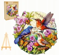 Puzzle - PUZZLE DREWNIANE DUŻE 290 ELEMENTÓW PTAKI I MOTYLE W DREWNIANYM PUDEŁKU - miniaturka - grafika 1