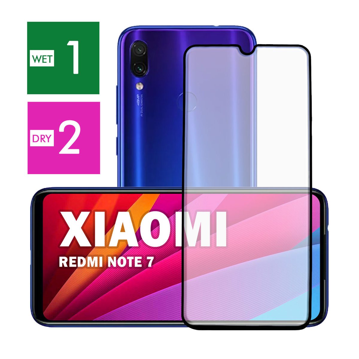 NAJLEPSZE SZKŁO PEŁNE 5D CAŁY EKRAN DO XIAOMI REDMI NOTE 7 PANCERNE JAKOŚĆ