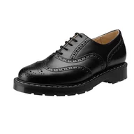 Botki męskie - półbuty SOLOVAIR - 5 EYE OXFORD 'ENGLISH' BROGUE SHOE (BLACK HI-SHINE) S5-811-BK-G-43 - miniaturka - grafika 1