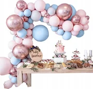 Dekoracje sali - Korbi GIRLANDA BALONOWA BABY SHOWER URODZINY ROCZEK RÓŻ KONFETTI DEKORACJA 89 EL - miniaturka - grafika 1