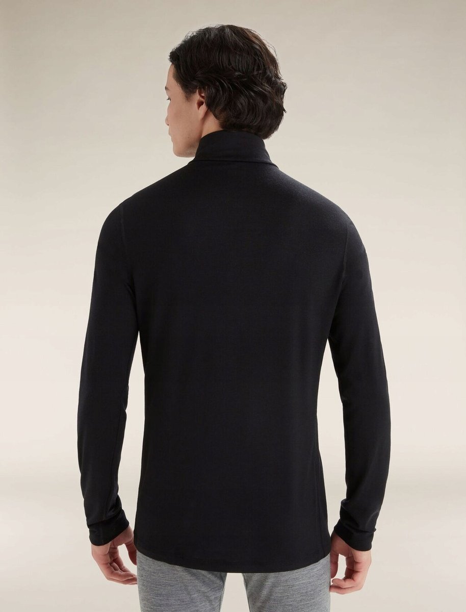 Icebreaker 200 Oasis Bluza Termoaktywna L/S Half Zip Czarna, Rozmiar L