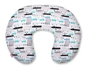 Poduszki do karmienia - Poduszka rogal do karmienia fasolka rozbieralna- autka szaro-turkusowe - miniaturka - grafika 1