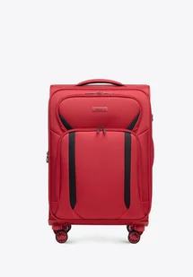 Średnia walizka miękka dwukolorowa czerwono - czarna - Walizki Średnia walizka miękka dwukolorowa czerwono - czarna - Walizki - miniaturka - grafika 1