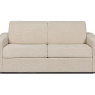 Sofy i kanapy - Kanapa 3-osobowa rozkładana typu express z beżowej tkaniny bouclette - Miejsce do spania 140 cm - Materac 14 cm - CALITO - miniaturka - grafika 1