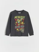 Bluzki dla chłopców - Reserved - Longsleeve Transformers - ciemnoszary - miniaturka - grafika 1