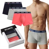 Majtki damskie - Bokserki Męskie 3MH-214 3-Pack Bawełniane Wygodne Klasyczne Obcisłe *S - Atlantic - miniaturka - grafika 1