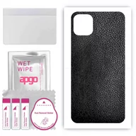 Szkła hartowane na telefon - Folia naklejka skórka strukturalna na TYŁ do Apple iPhone 11 Pro Max -  Skóra Czarna - apgo SKINS - miniaturka - grafika 1