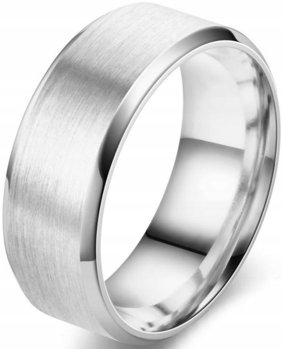 Pierścień Srebrny Sygnet Stal Szlachetna Silver