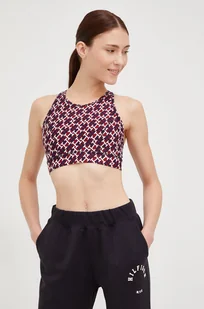 Tommy Hilfiger biustonosz sportowy kolor bordowy wzorzysty - Bielizna sportowa damska - miniaturka - grafika 1