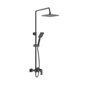 Zestawy prysznicowe - Valvex V Black Zestaw wannowo-prysznicowy natynkowy z deszczownicą czarny mat 2419390 - odbiór osobisty: Kraków, Warszawa - miniaturka - grafika 1