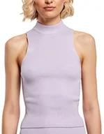Koszulki i topy damskie - Urban Classics Women's Ladies Short Rib Knit Turtleneck Top T-shirt, fioletowy, M, fioletowy, M - miniaturka - grafika 1