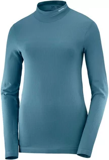 Bluzy sportowe damskie - Salomon Bluza Essential Seamless W Mallard Blue C16208 - grafika 1