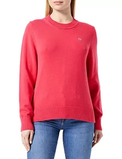 Swetry damskie - GANT Damski sweter ICON G Cotton C-Neck Pulower damski, magenta różowy, standardowy, magenta różowy, XL - grafika 1