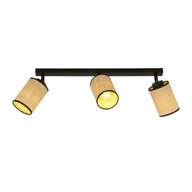 Lampy sufitowe - Emibig Yoga lampa sufitowa (spot) 3-punktowa czarna/rattan 1151/3 - miniaturka - grafika 1