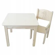 Zestawy mebli dla dzieci - STOLIK 50/50 + KRZESEŁKO PEŁNE Z PODŁOKIETNIKIEM DLA MALUCHA + GRAWER - miniaturka - grafika 1
