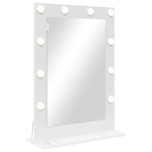 vidaXL Lustro Toaletka Białe Drewno, Lustro, Szkło 70 x 50 x 18 cm - Lustra - miniaturka - grafika 1