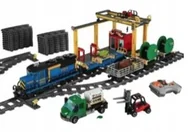 Klocki - Klocki pociąg towarowy sterowany RC niebieska lokomotywa Pasuje do LEGO60052 - miniaturka - grafika 1