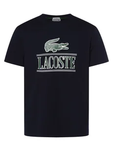 Lacoste - T-shirt z nadrukiem z logo, niebieski - Koszulki i topy damskie - miniaturka - grafika 1