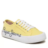 Buty dla dziewczynek - Sneakersy Pepe Jeans Ottis Log G PGS30577 Fresh Yellow 022 - miniaturka - grafika 1