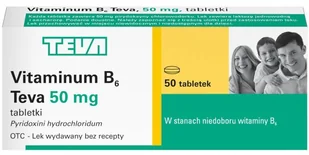 Teva Vitaminum B6 50mg 50 szt. - Witaminy i minerały Teva Vitaminum B6 50mg 50 szt. - Witaminy i minerały - miniaturka - grafika 1