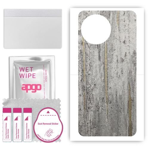 folia naklejka skórka strukturalna na TYŁ do Vivo Y200t - Beton Złote Paski - apgo SKINS