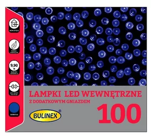 Bulinex Lampki LED wewnętrzne 100L z dodatkowym gniazdem, niebieskie, 9.9m, (20- - Oświetlenie świąteczne - miniaturka - grafika 1