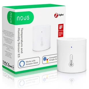 NOUS Czujnik wilgotności i temperatury NOUS ZigBee Tuya E5 - Czujniki czadu, dymu, gazu - miniaturka - grafika 1