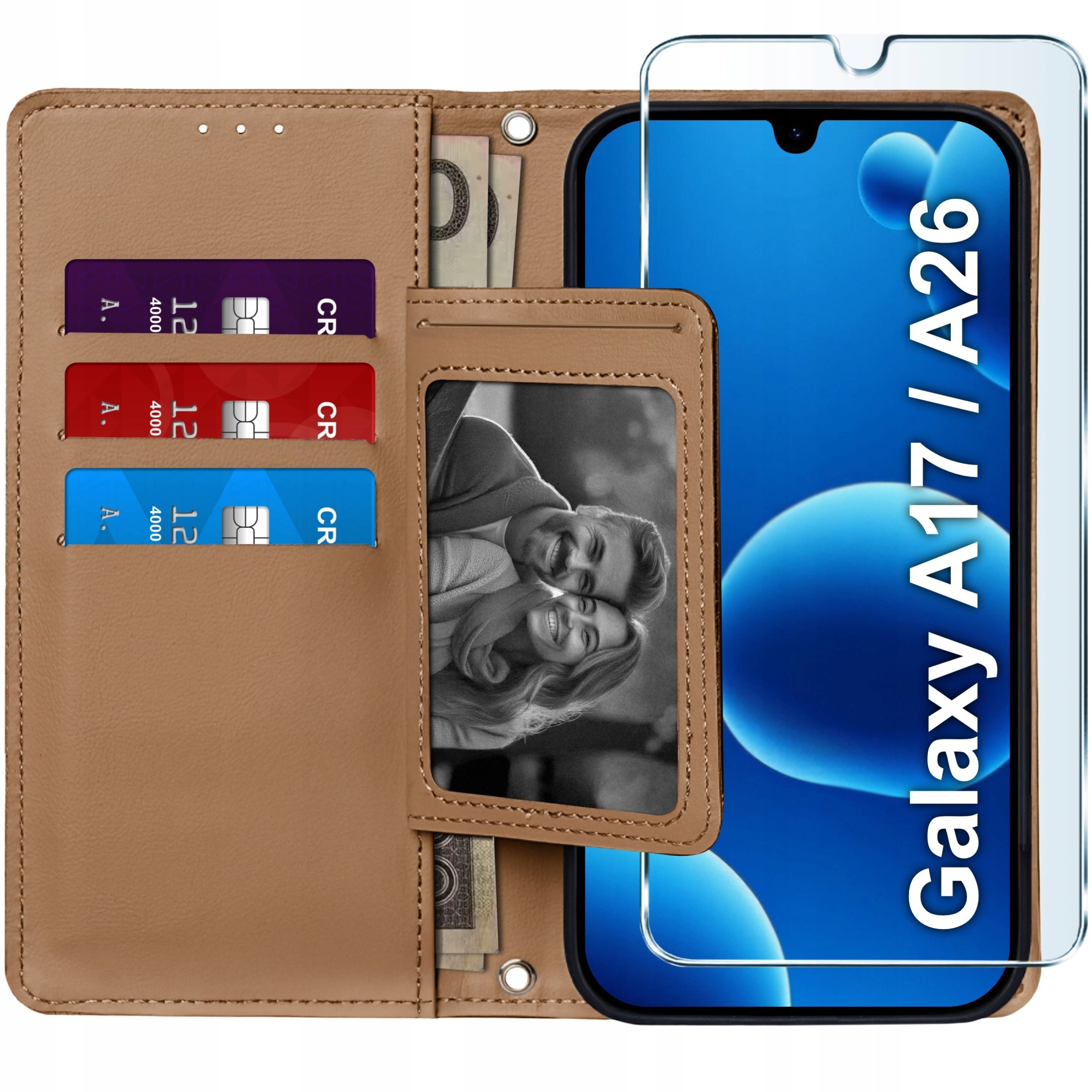 ETUI z klapką do Samsung A17 5G A26 5G Zamykane Magnetyczne + SZKŁO 9H