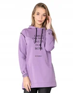 Bluzy damskie - Długa Bluza Damska Tunika Bawełniana 11850-7 r M - miniaturka - grafika 1