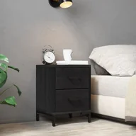 Szafki nocne - vidaXL Szafka nocna czarna 36x30x45 cm z litego drewna sosnowego - Szafka nocna - Szafki nocne - Szafa - Szafka nocna - miniaturka - grafika 1