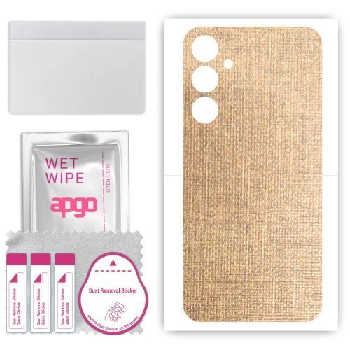 folia naklejka skórka strukturalna na TYŁ do Samsung Galaxy A05s - Tkanina Denim Beżowy - apgo SKINS