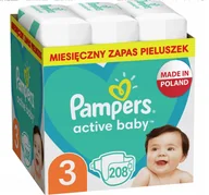 Pieluchy - Pampers Active Baby 3 208 szt. 6-10 kg Pieluszki - miniaturka - grafika 1