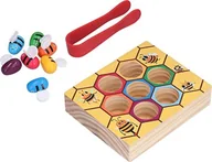 Zabawki interaktywne dla dzieci - Drewniana gra edukacyjna Plaster miodu Montessori - miniaturka - grafika 1