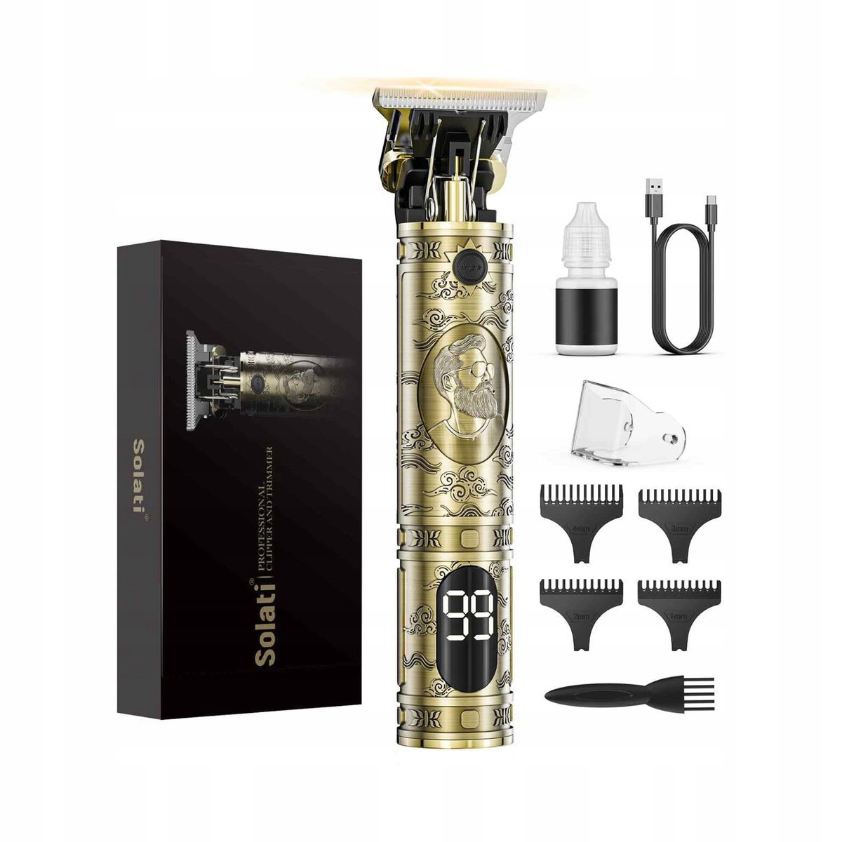 Maszynka do Strzyżenia i Golenia Włosów i Głowy Trymer Do Brody Solati