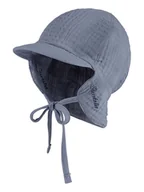 Czapeczki dla niemowląt - Sterntaler Czapka w kolorze szarym z osłoną karku - miniaturka - grafika 1