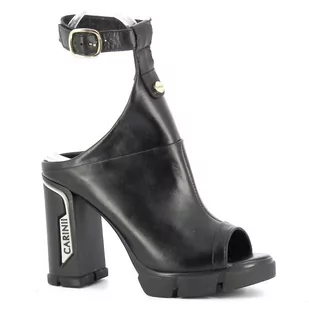 Czarne sandały na obcasie CARINII - Carinii - Sandały damskie - miniaturka - grafika 1