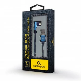 Kabel Usb do Iphone Oplot Dżinsowy Kątowy metal 1m - Kable USB - miniaturka - grafika 2