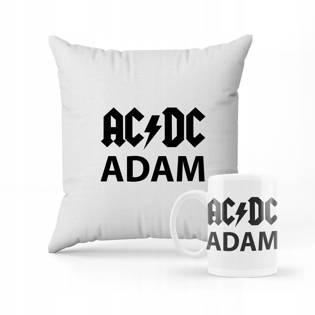 ZESTAW PODUSZKA + KUBEK PREZENT DLA DZIECKA ACDC HARD ROCK + IMIĘ #22