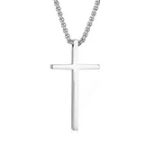 Wisiorki - Naszyjnik Wisiorek męski damski Krzyż Katolicki Stal Chirurgiczna - miniaturka - grafika 1