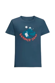 Koszulki dla dziewczynek - Jack Wolfskin t-shirt dziecięcy SUMMER CAMP T K kolor granatowy z nadrukiem - grafika 1