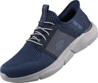 Trampki męskie - Skechers Ingram Brackett 210609/NVY Trampki męskie, wsuwane, tekstylne, niebieskie - Technologia Skechers Marki Skechers wsuwane, niebieskie - miniaturka - grafika 1