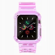 Akcesoria do smartwatchy - Silikonowa opaska pasek bransoleta bransoletka etui Strap Light Set do zegarka Apple Watch 40 mm - czerwona - miniaturka - grafika 1