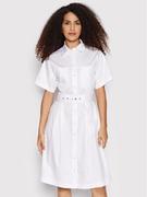 Sukienki - Guess Sukienka koszulowa Selene W2GK84 WDXM0 Biały Regular Fit - miniaturka - grafika 1