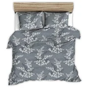 Pościel - Pościel Z Kory 220X200 Wzór Gałązki Na Grafitowym Tle - miniaturka - grafika 1
