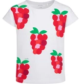 Bluzki dla dziewczynek - T-shirt z krótkim rękawem dla dziewczynki, z malinami, biały 3-8 lat - miniaturka - grafika 1