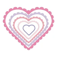 Decoupage - Wykrojnik Dpcraft Sizzix Serca Z Falbanką Jcma-175 - miniaturka - grafika 1